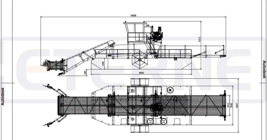 River Lake Sea Weed Harvesting Algae Mowing Vessel Rubbish Cleaning Ship Boat